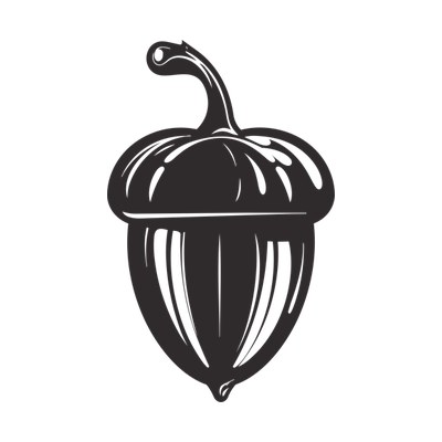 Acorn With Cap Retro Front SVG cut file