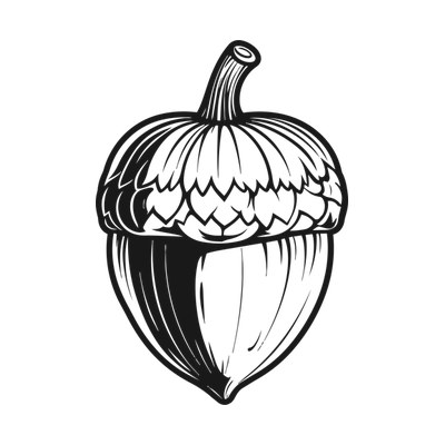 Acorn With Cap Thickline Side SVG cut file