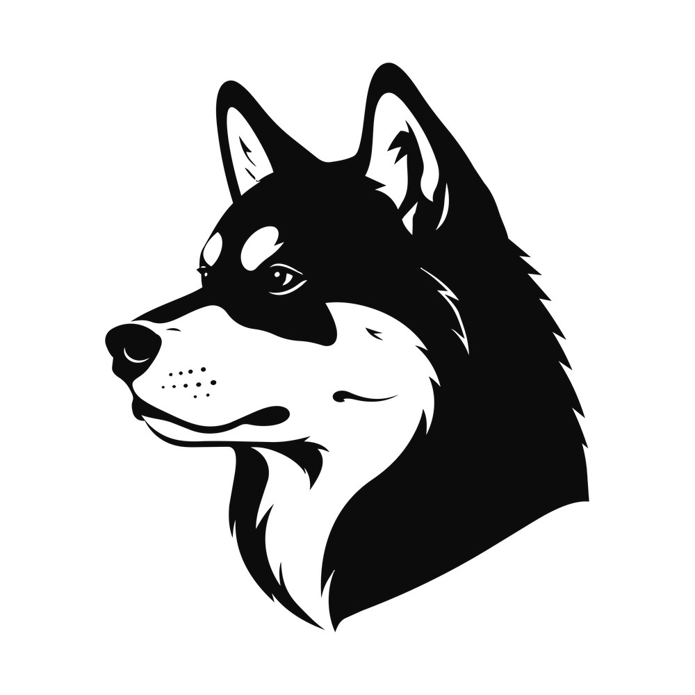Akita Silhouette SVG cut file – SVG, PNG, DXF