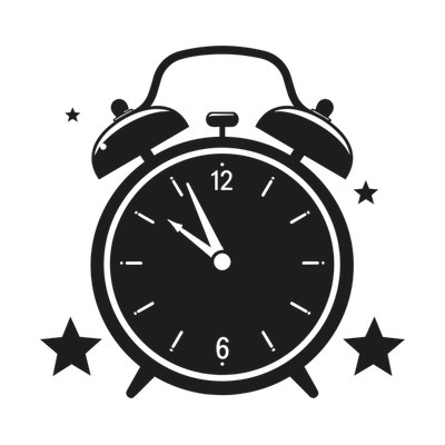 Alarm Clock Stars Side SVG cut file