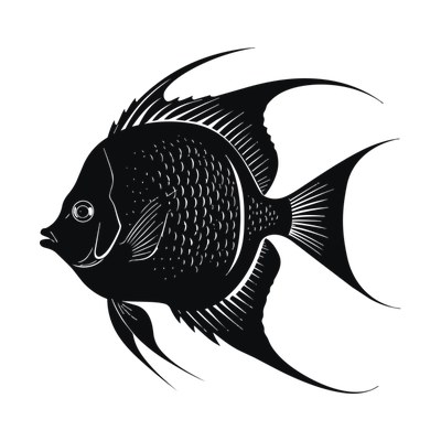 Angelfish Silhouette SVG cut file