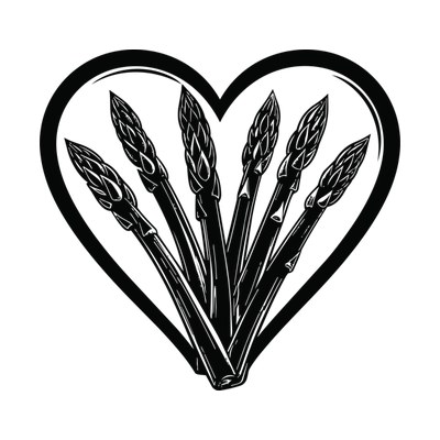Asparagus Bunch Heartframe Side SVG cut file
