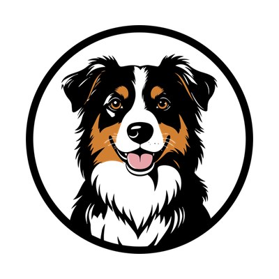 Australian Shepherd Badge Front SVG cut file