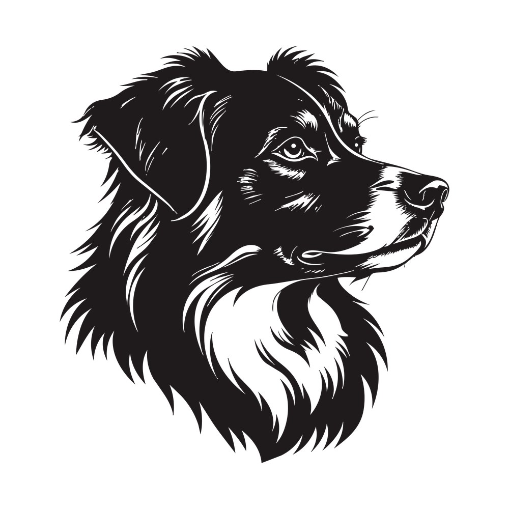 Australian Shepherd Silhouette SVG cut file – SVG, PNG, DXF