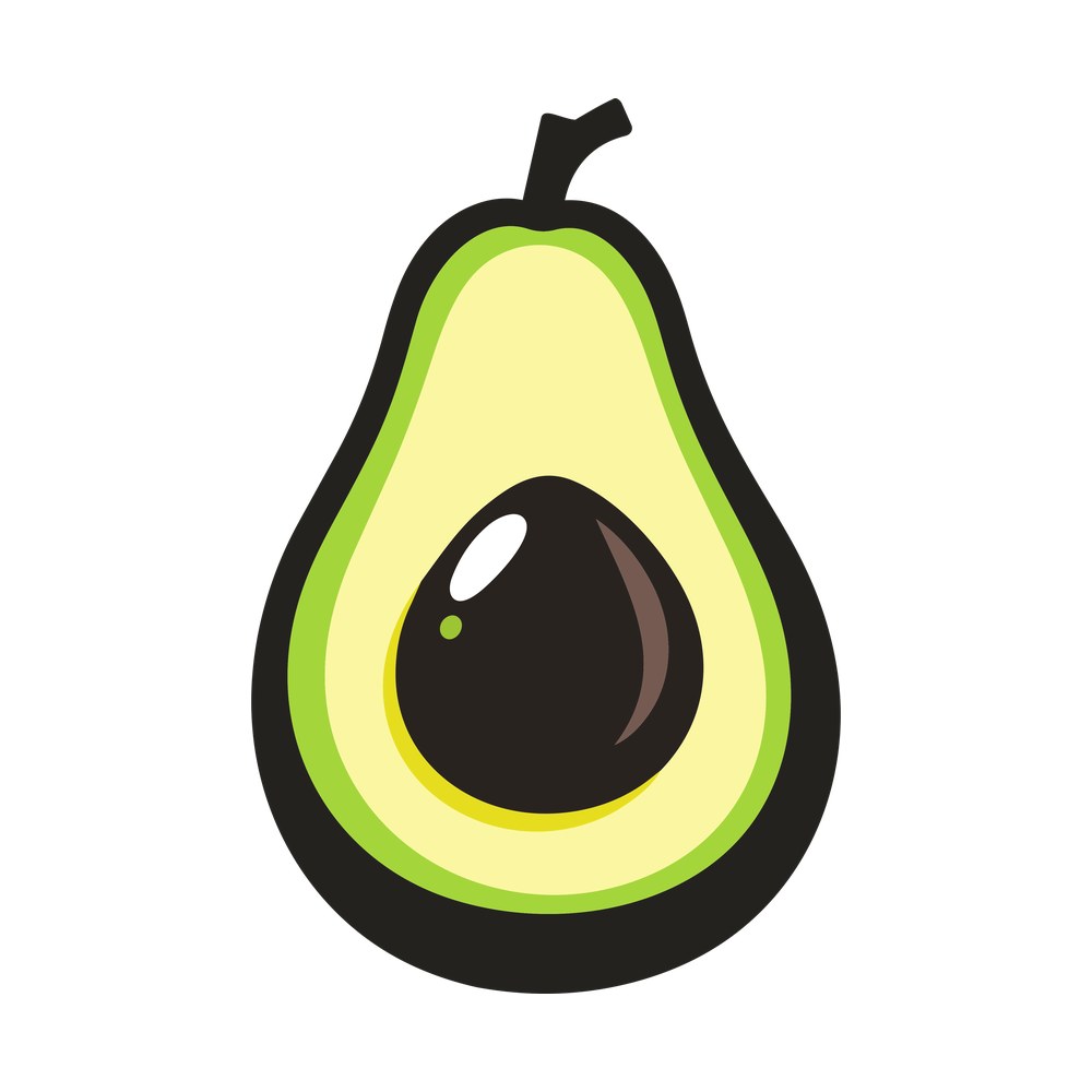 Avocado Half – original artwork without the sticker border