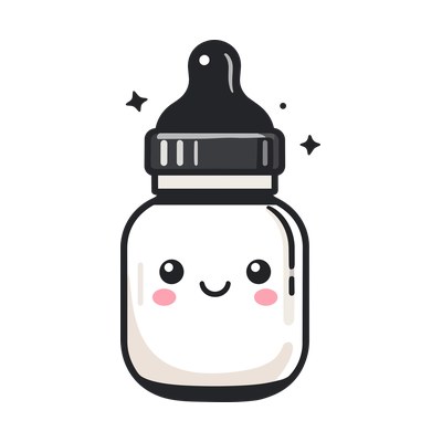 Baby Bottle Kawaii Side SVG cut file