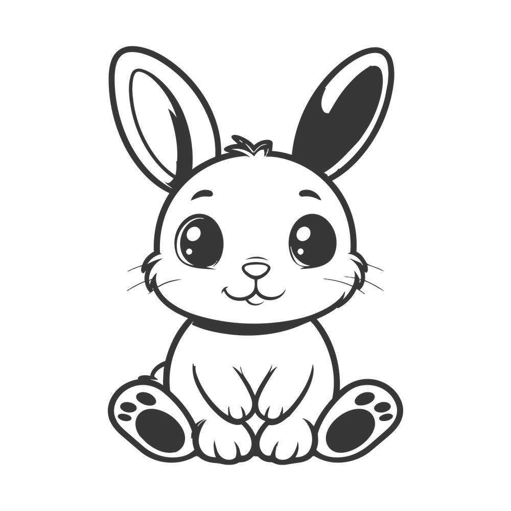 Baby Bunny Sticker – original artwork without the sticker border