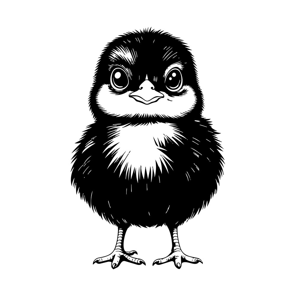 Baby Chick Sticker Front – original artwork without the sticker border