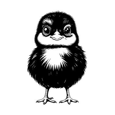 Baby Chick Sticker Front SVG cut file