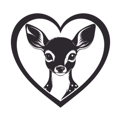Baby Deer Heartframe SVG cut file