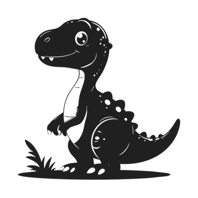 Baby Dino Hatching Retro Side SVG cut file