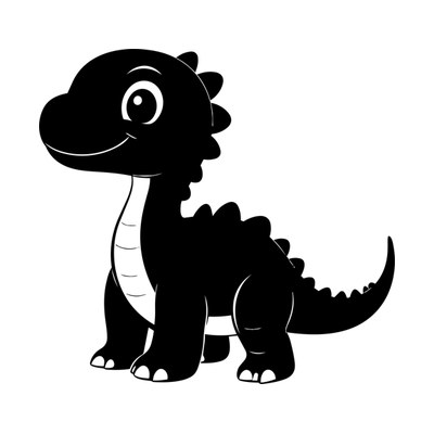 Baby Dinosaur Sticker Side SVG cut file