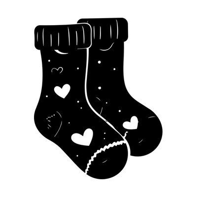 Baby Sock Pair Heart Side SVG cut file