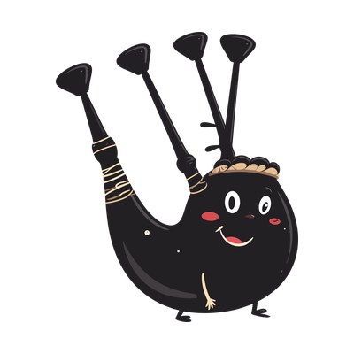 Bagpipe Cartoon Side SVG cut file
