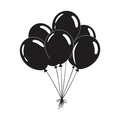 Balloon Bunch Sticker Front SVG cut file
