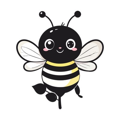 Bee On A Flower Kawaii Front SVG cut file