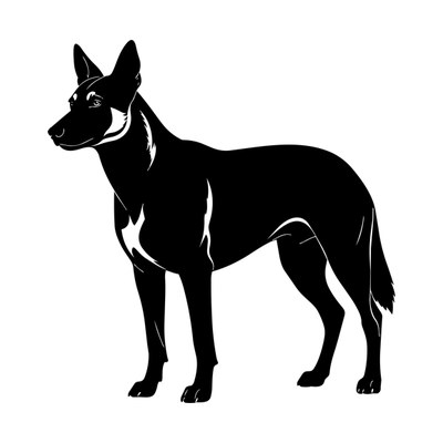 Belgian Malinois Silhouette Side SVG cut file