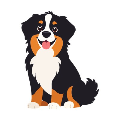 Bernese Mountain Dog Cartoon Side SVG cut file