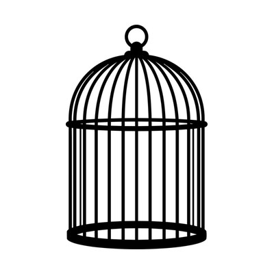 Bird Cage Thickline Side SVG cut file