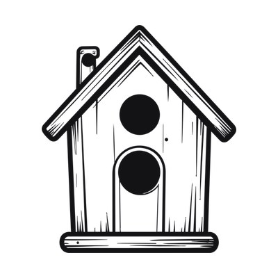 Bird House Thickline SVG cut file