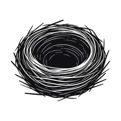 Bird Nest Doodle SVG cut file