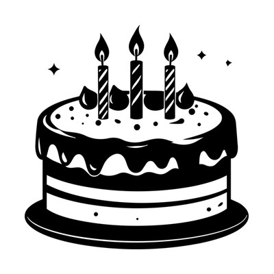 Birthday Cake Badge Side SVG cut file