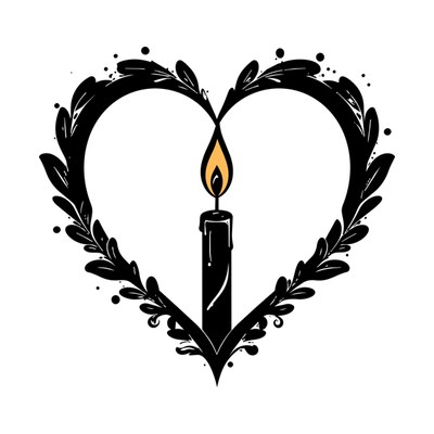 Birthday Candle Heartframe SVG cut file