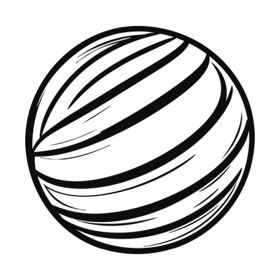 Bouncy Ball Thickline Front SVG cut file