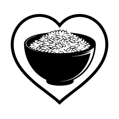 Bowl Of Rice Heartframe Front SVG cut file