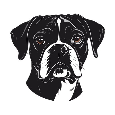 Boxer Dog Face Stencil Side SVG cut file