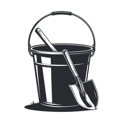 Bucket And Spade Minimal Side SVG cut file