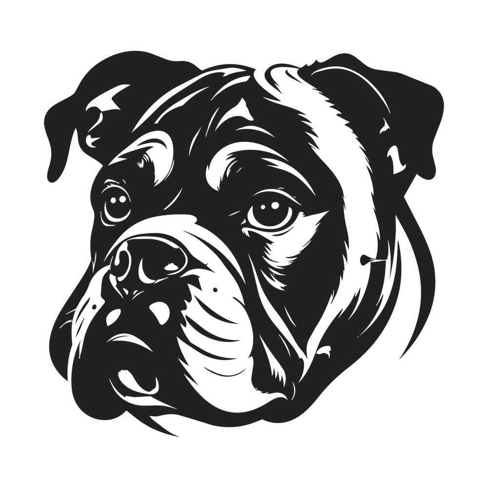 Bulldog Silhouette SVG cut file – SVG, PNG, DXF