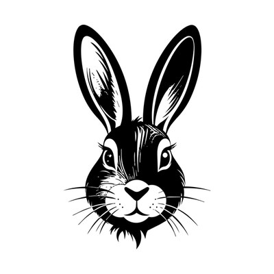 Bunny Face Doodle Side SVG cut file