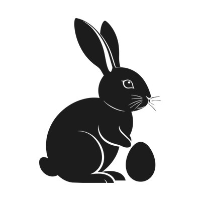 Bunny With Egg Geometric Side SVG cut file