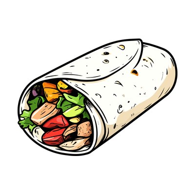 Burrito Sticker Front SVG cut file