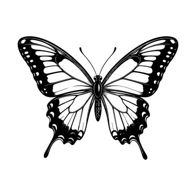 Butterfly Net Thickline Front SVG cut file