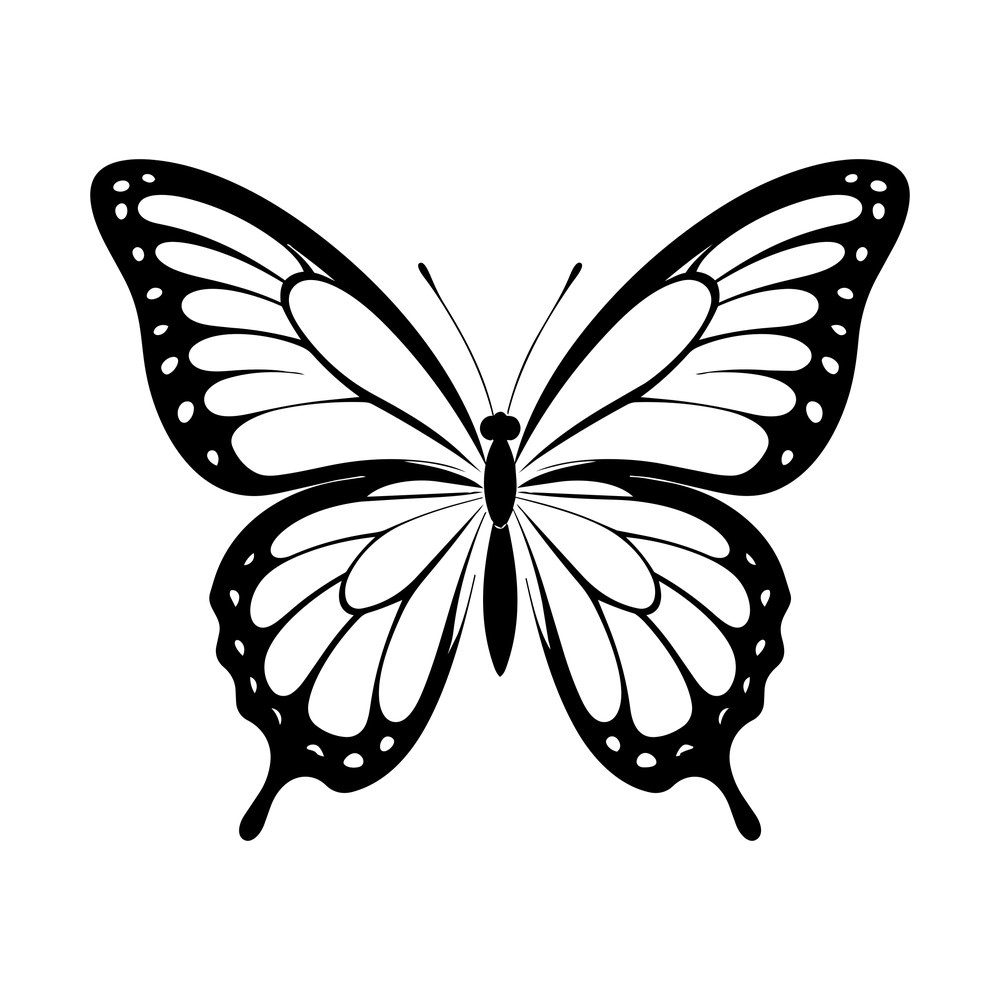 Butterfly Outline SVG cut file – SVG, PNG, DXF