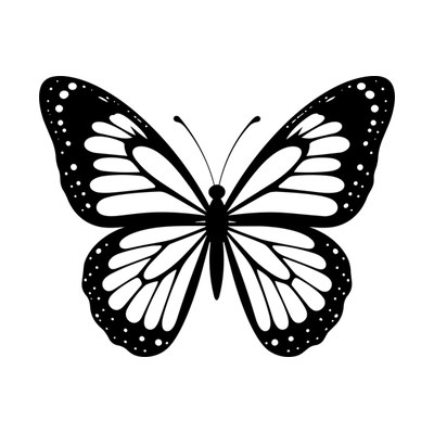 Butterfly With Round Wings Geometric SVG cut file