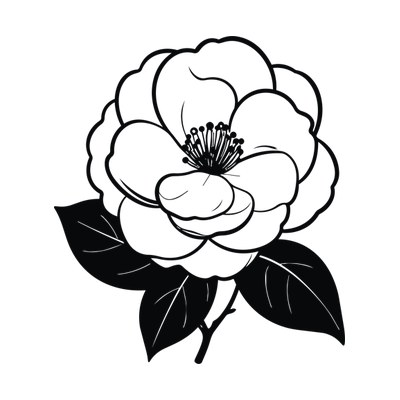 Camellia Line SVG cut file