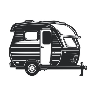 Camper Trailer Sticker Front SVG cut file