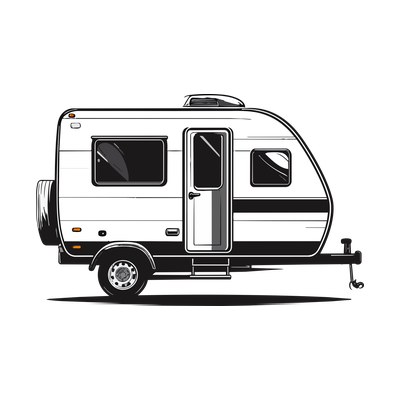Camper Trailer Thickline Front SVG cut file