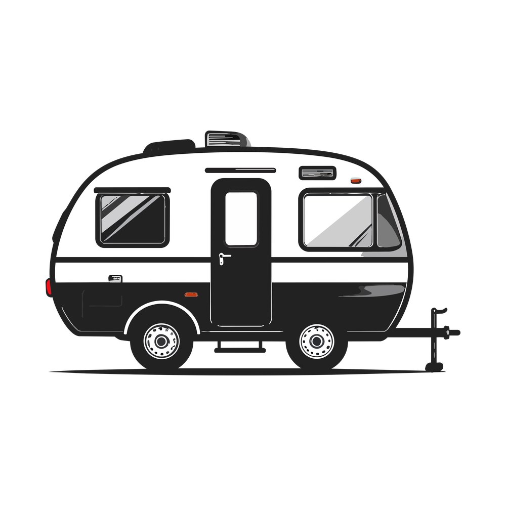 Camper Trailer – original artwork without the sticker border