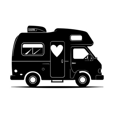 Camper Van Heart Front SVG cut file