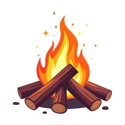 Campfire Retro Side SVG cut file