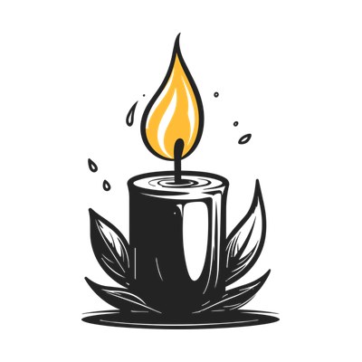 Candle Flame Doodle Front SVG cut file