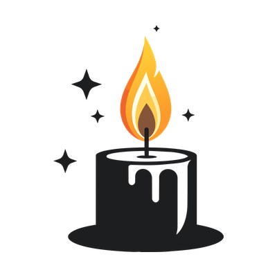 Candle Flame Stars Front SVG cut file