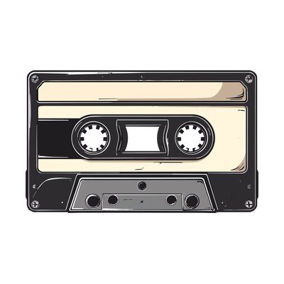 Cassette Tape Minimal Side SVG cut file