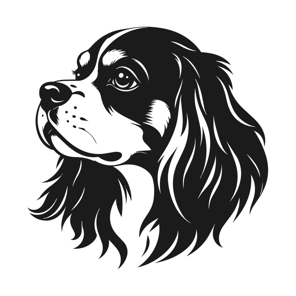Cavalier Spaniel Silhouette SVG cut file – SVG, PNG, DXF