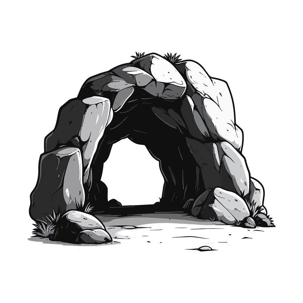 Cave Sticker – original artwork without the sticker border