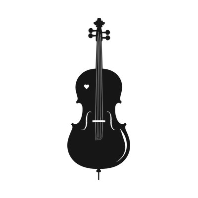 Cello Heart SVG cut file